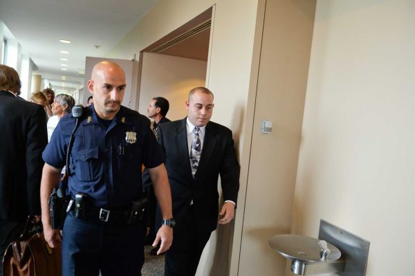 Joseph Keleher, 25, of Ronkonkoma, who had almost three times the legal limit of alcohol in his system when he crashed a car and killed his friend Kevin Smith last year, walks from the courtroom after his trial in Central Islip on Friday, June 19, 2015. Photo Credit: Steve Pfost 
