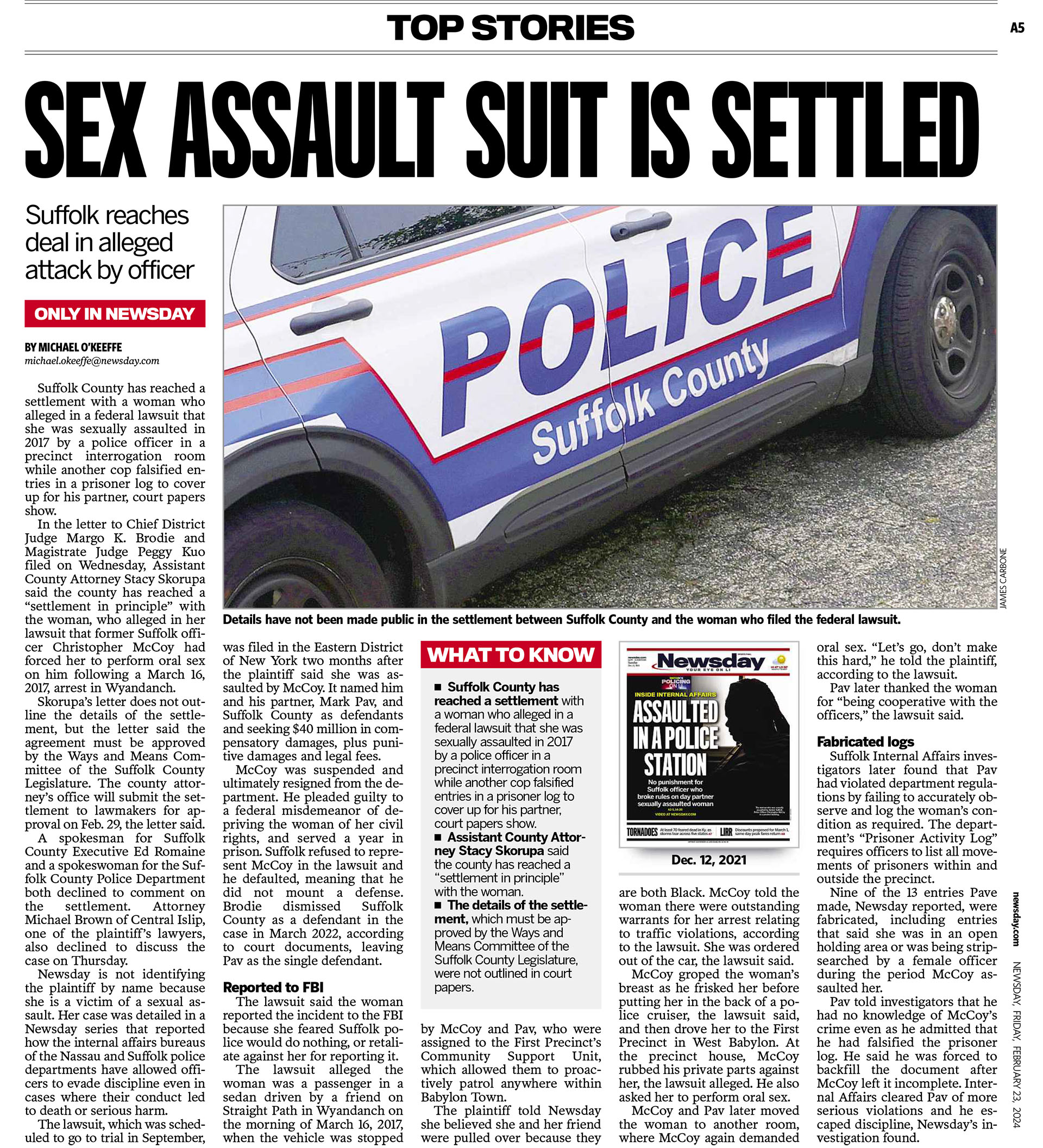 Sex Assault Suit is Settled | Michael J. Brown PC Lawyer